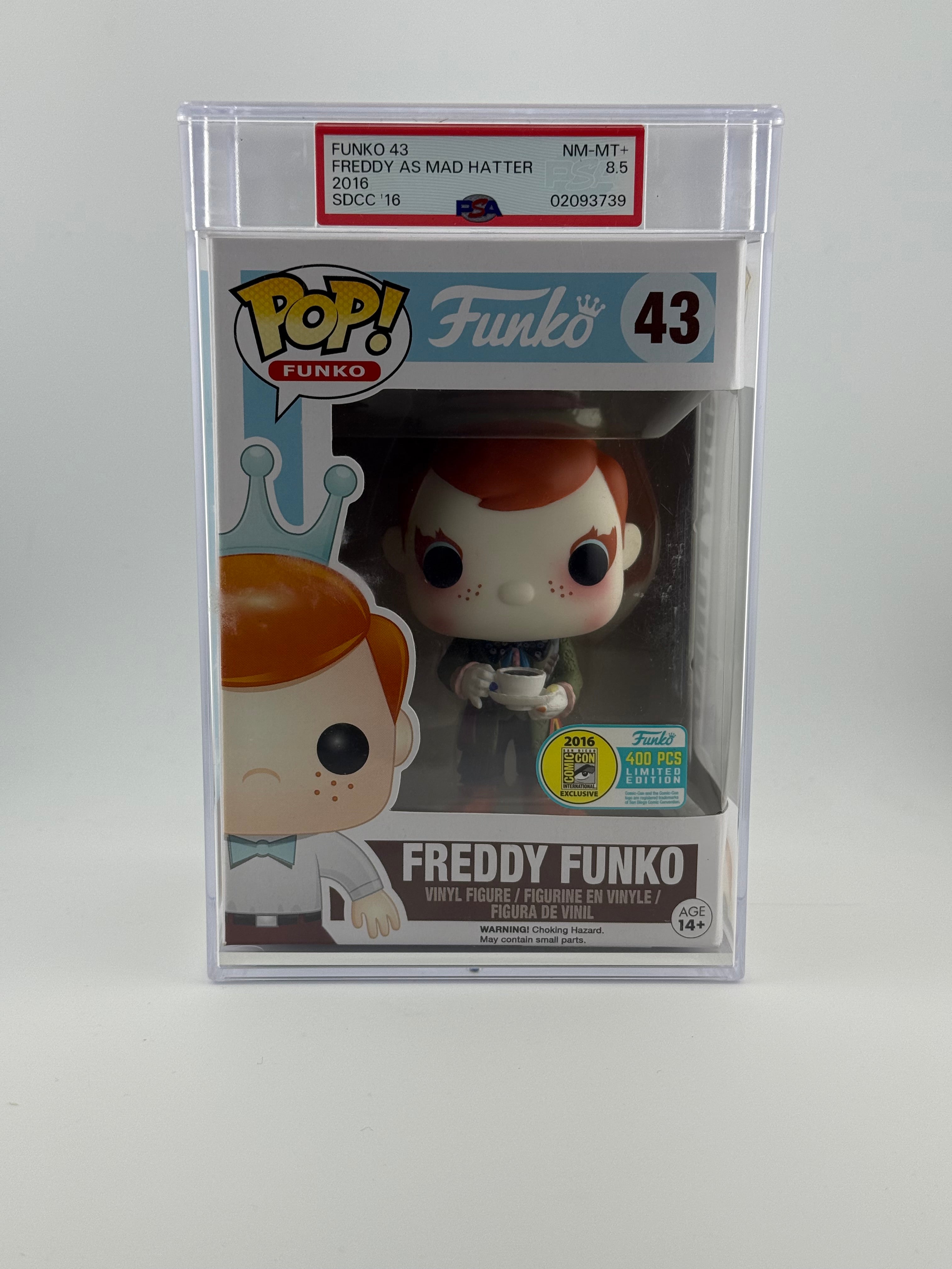 Funko Pop! Freddy Funko as Mad Hatter 2016 SDCC LE400 PSA GRADE 8.5