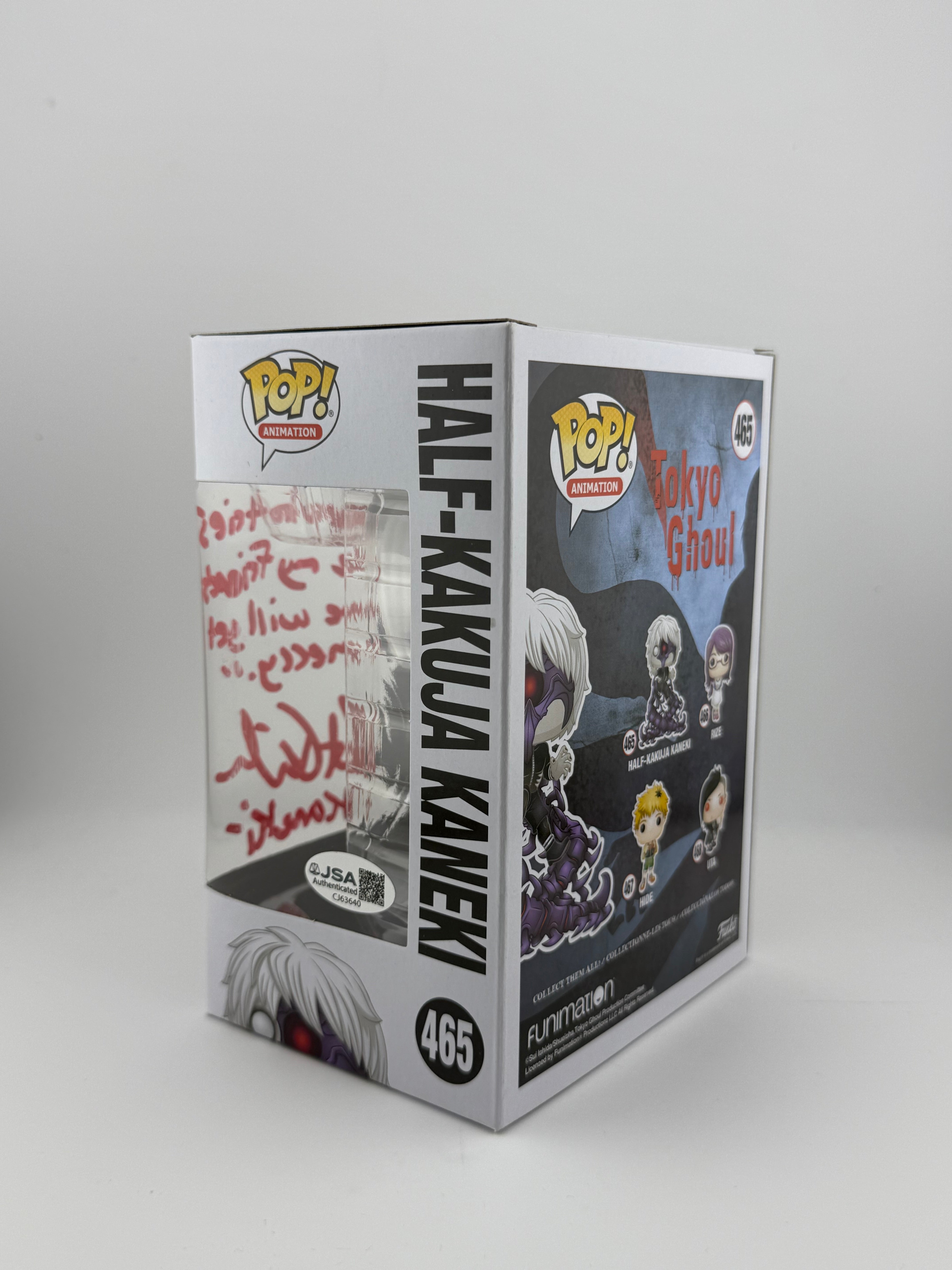 Funko POP! SIGNED HALF-KAKUJA KANEKI 465 (AUSTIN TINDLE) + JSA