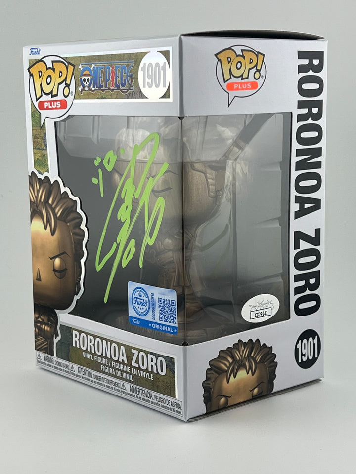 FUNKO POP! BRONZE STATUE RORONOA ZORO 1901 FUNKO SHOP EXCLUSIVE JVA SIGNED