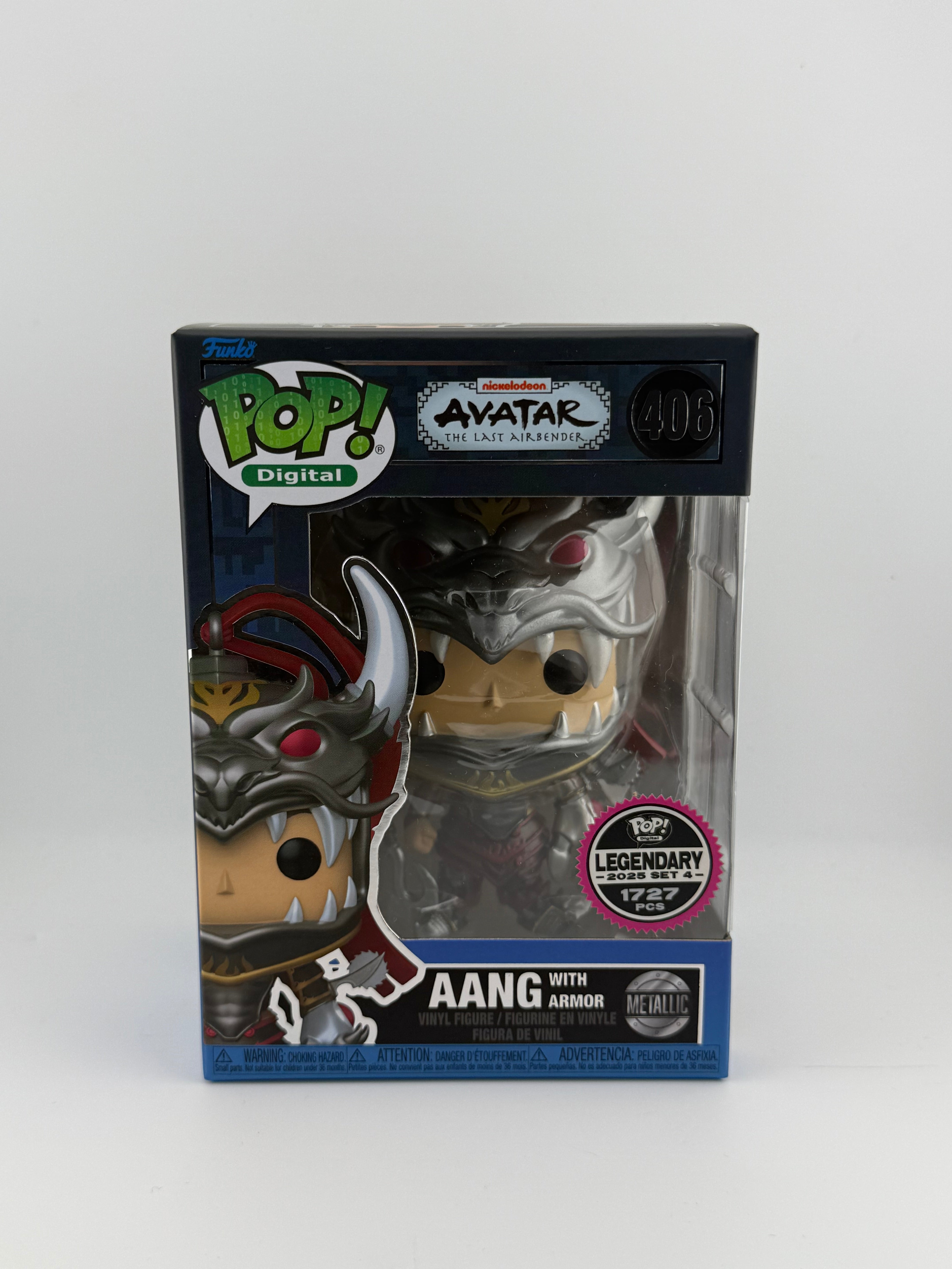 Funko POP! AANG WITH ARMOR 406 NFT EXCLUSIVE METALLIC LE 1727