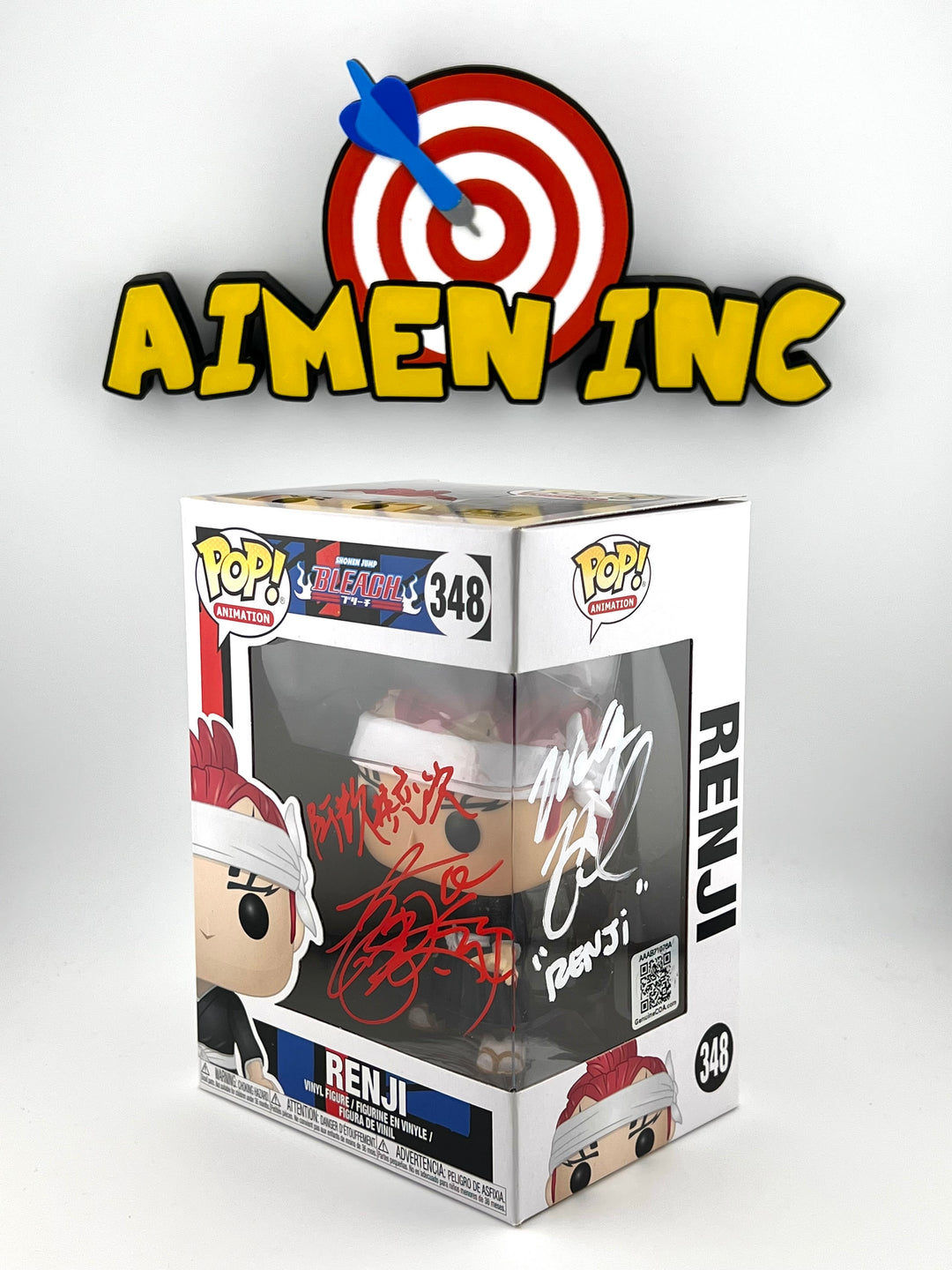 Renji 348 - Double Signature - Japanese VA Kentaro Ito and the Eng VA Wally Wingert + Authentication - Bleach Funko Pop!