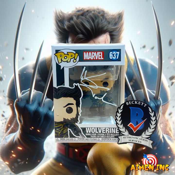 Funko Pop! Wolverine 637 - Autographed by Hugh Jackman + Beckett Authentication