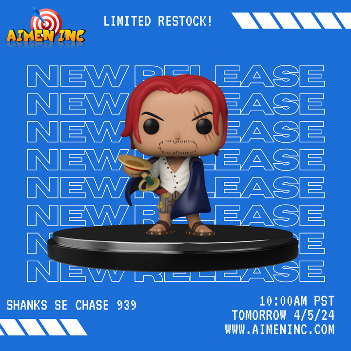 Funko Pop! Shanks Chase 939 - Blue SE Sticker  - One Piece