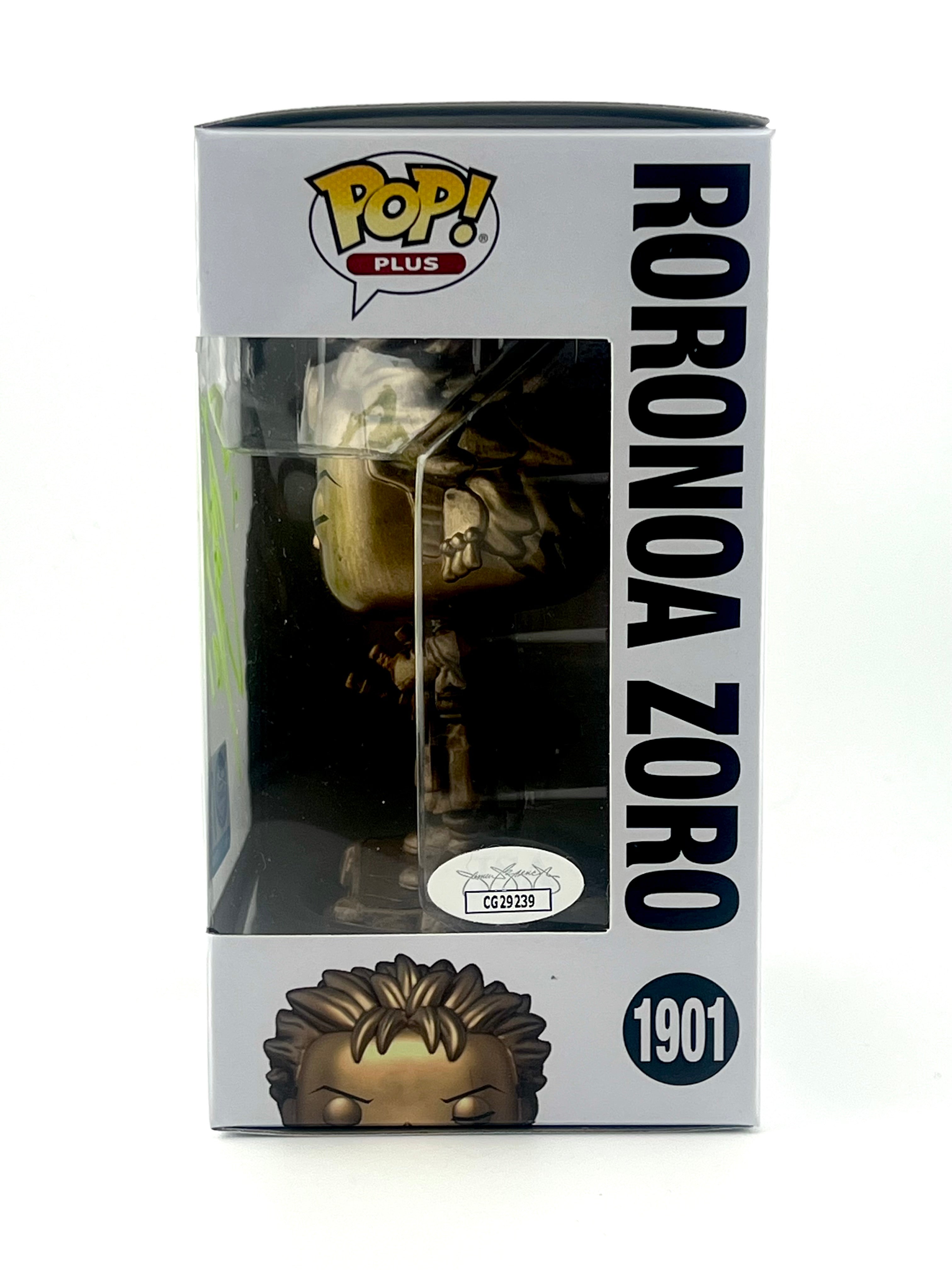 FUNKO POP! BRONZE STATUE RORONOA ZORO 1901 FUNKO SHOP EXCLUSIVE JVA SIGNED
