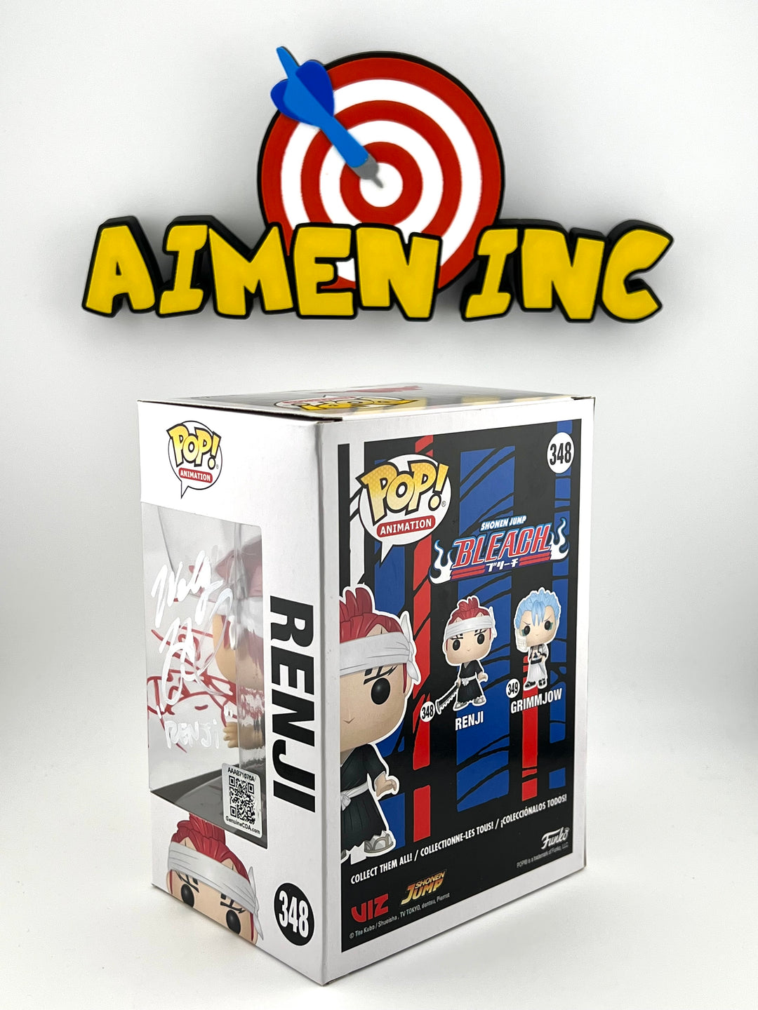 Renji 348 - Double Signature - Japanese VA Kentaro Ito and the Eng VA Wally Wingert + Authentication - Bleach Funko Pop!