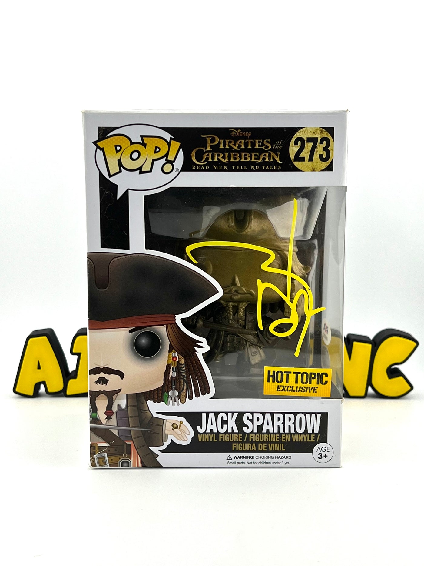 Funko Pop! Jack Sparrow 273 - Autographed by Johnny Depp JSA  + PSA/DNA Authentication - Hot Topic Exclusive - Pirates of The Caribbean