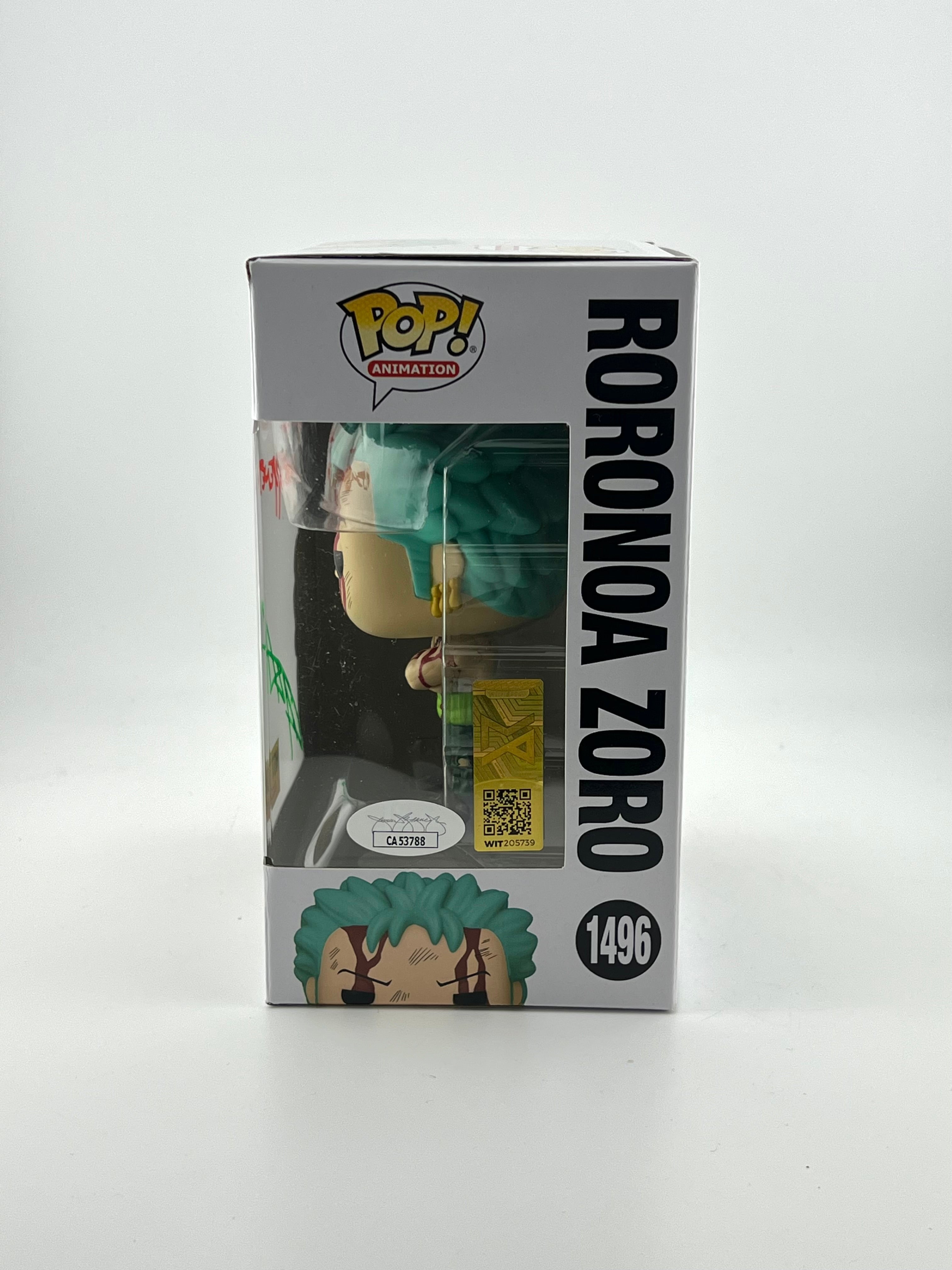 Signed (Christopher Sabat) - RORONOA ZORO 1496 HOT TOPIC + JSA Authentication