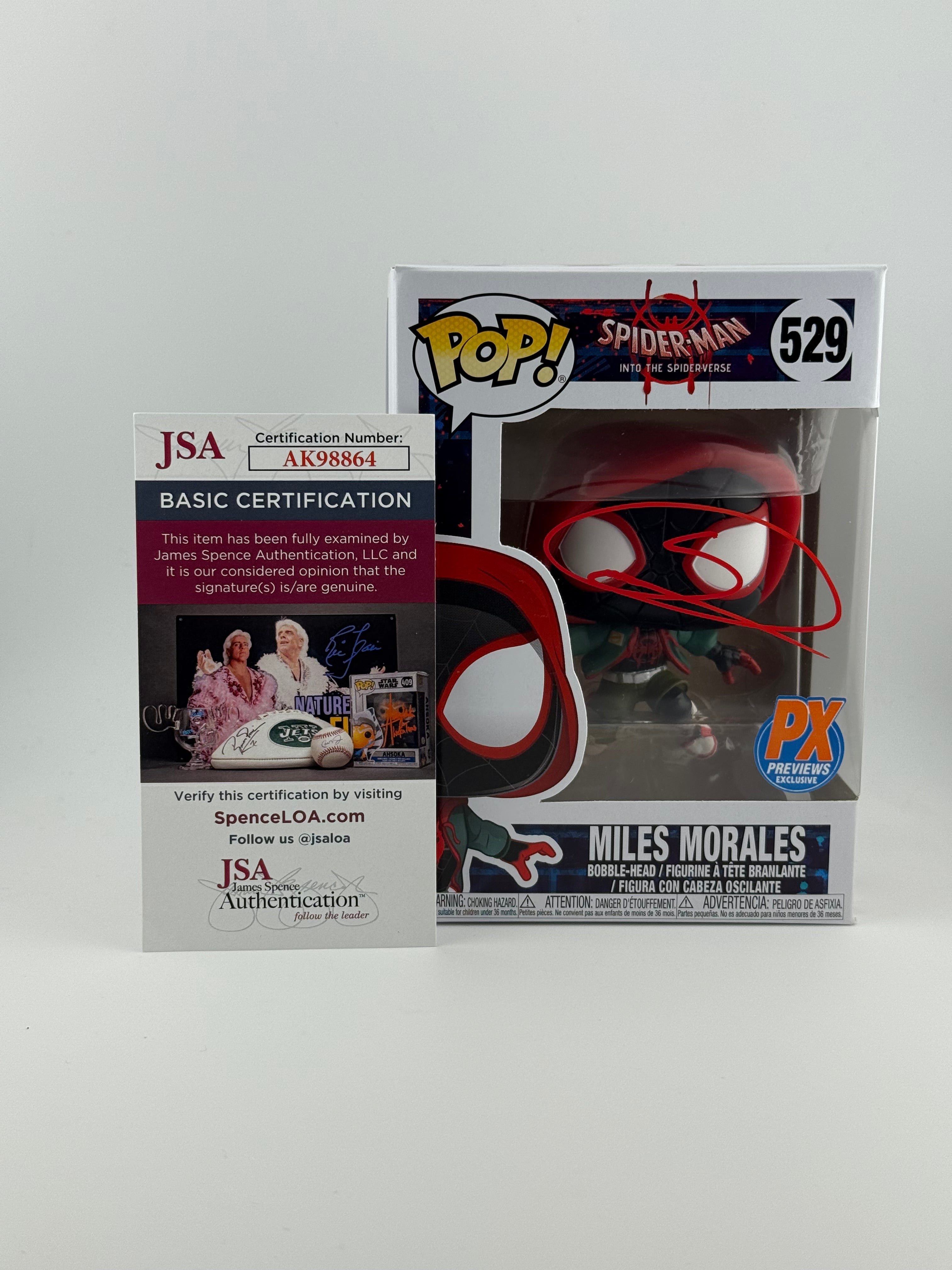 Funko Pop! Miles Morales 529 signed/autograph by Shameik Moore JSA AUthenticated