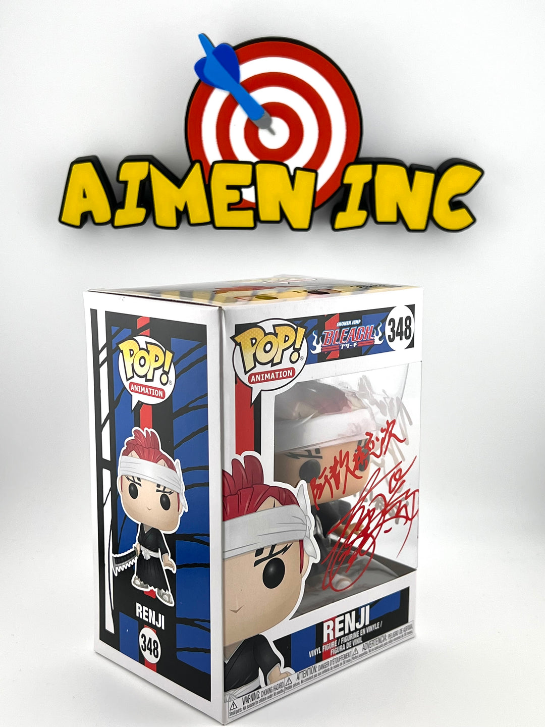 Renji 348 - Double Signature - Japanese VA Kentaro Ito and the Eng VA Wally Wingert + Authentication - Bleach Funko Pop!