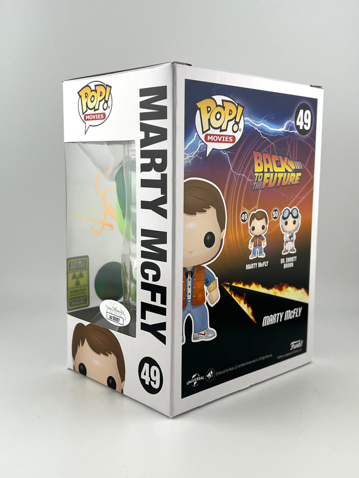 Funko Pop! Marty McFly 49 Plutonium Plastic empire exclusive autographed by Michael J. Fox JSA Authenticated