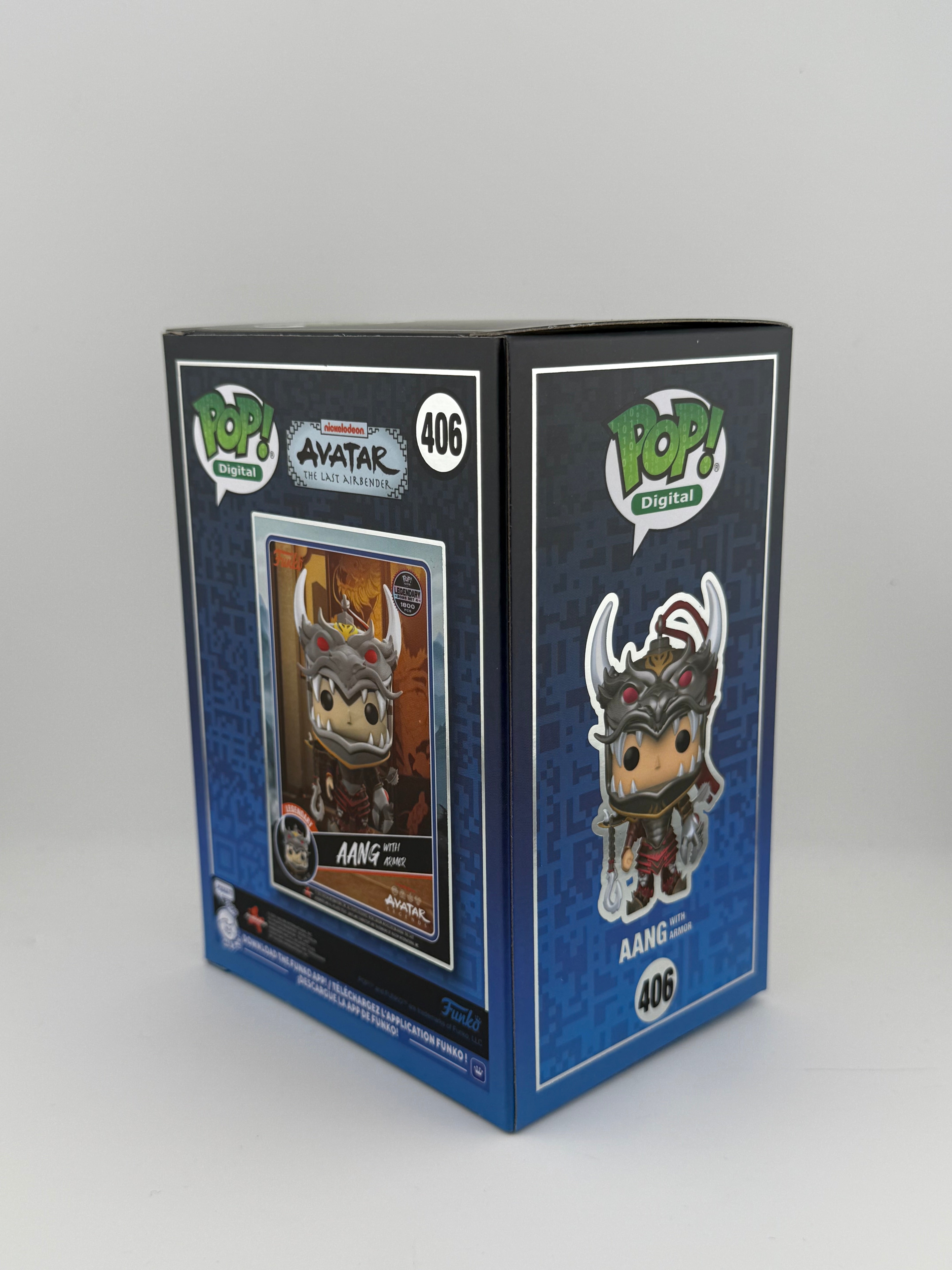 Funko POP! AANG WITH ARMOR 406 NFT EXCLUSIVE METALLIC LE 1727