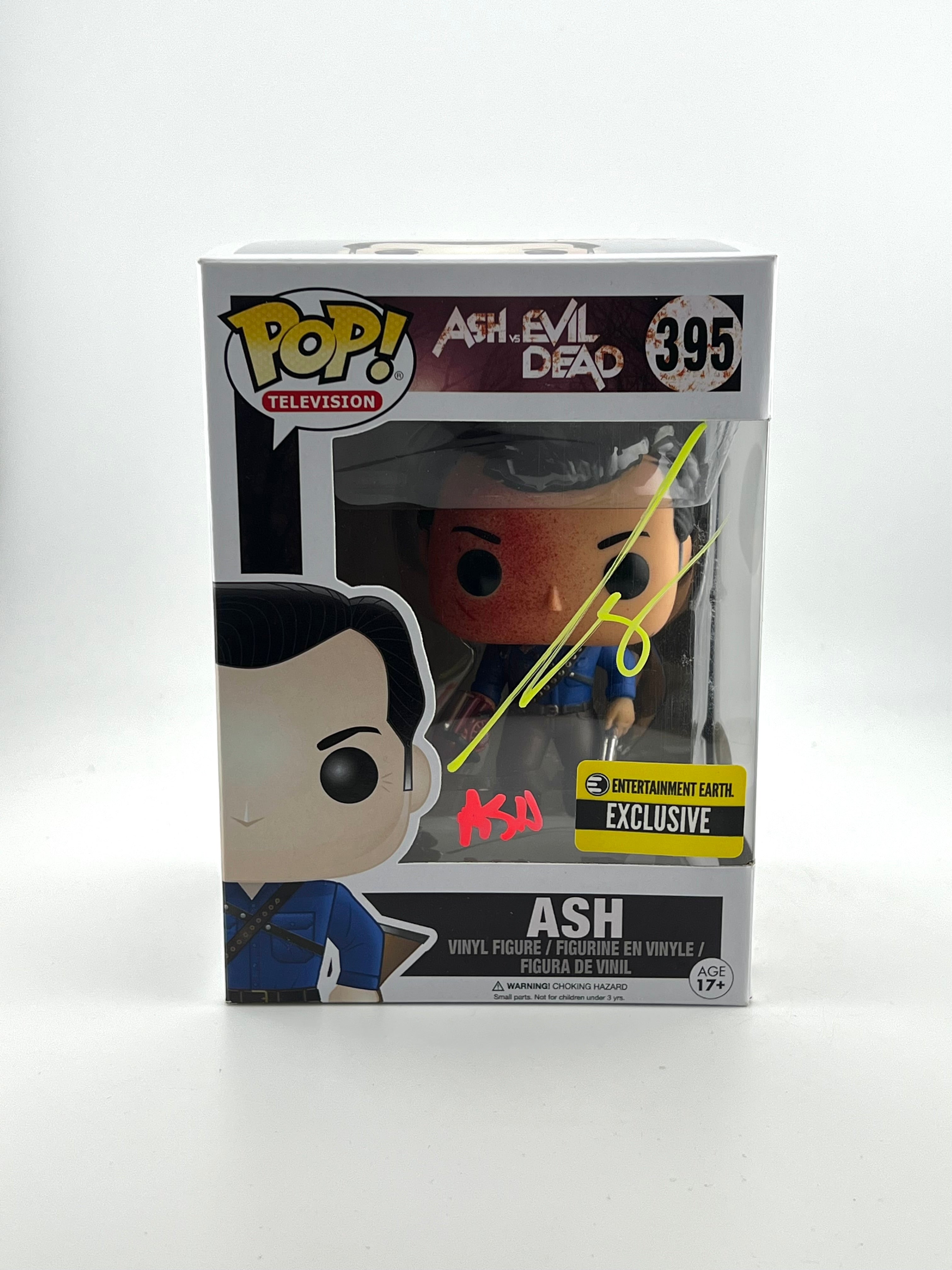Signed Bruce Campbell -Ash 395 Funko Pop - Evil Dead + JSA Authentication