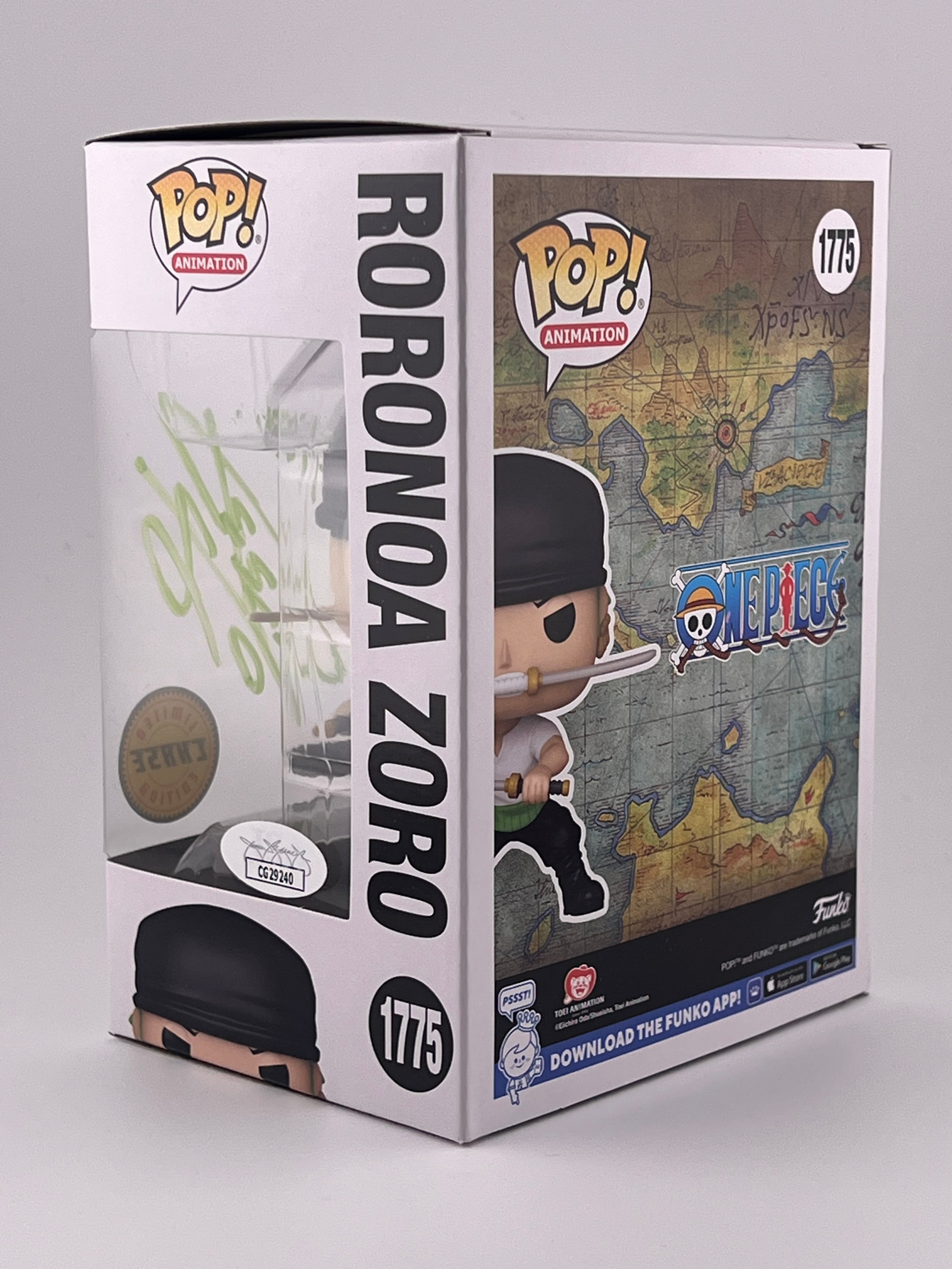 FUNKO POP! RORONOA ZORO 1775 CHASE JVA SIGNED