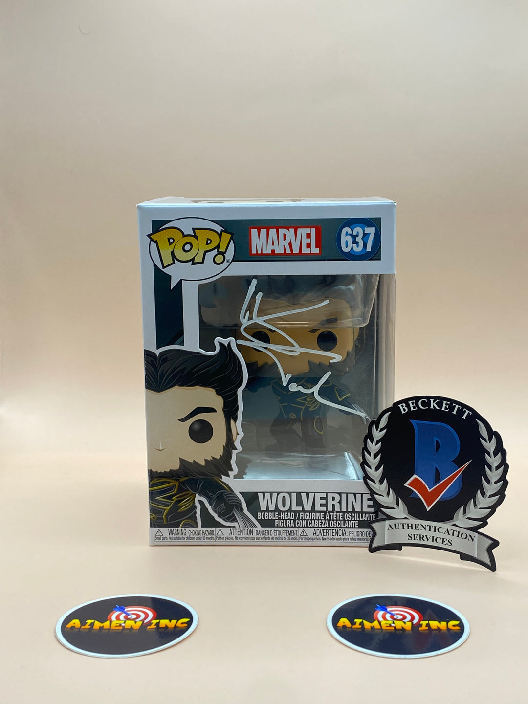 Funko Pop! Wolverine 637 - Autographed by Hugh Jackman + Beckett Authentication