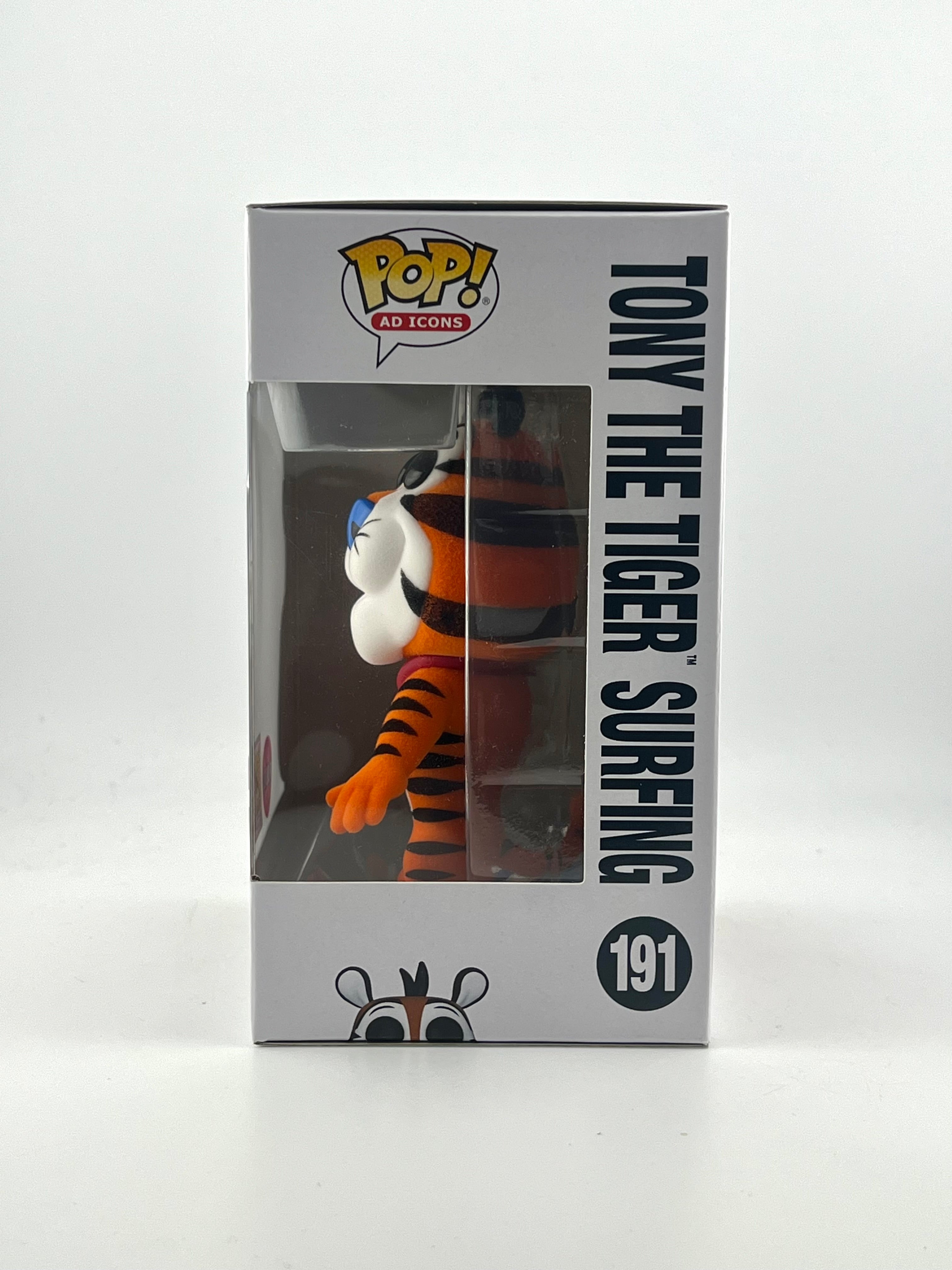 Funko Pop! TONY THE TIGER SURFING 191 FLOCKED 2023 SAND DIEGO COMIC CON EXCLUSIVE
