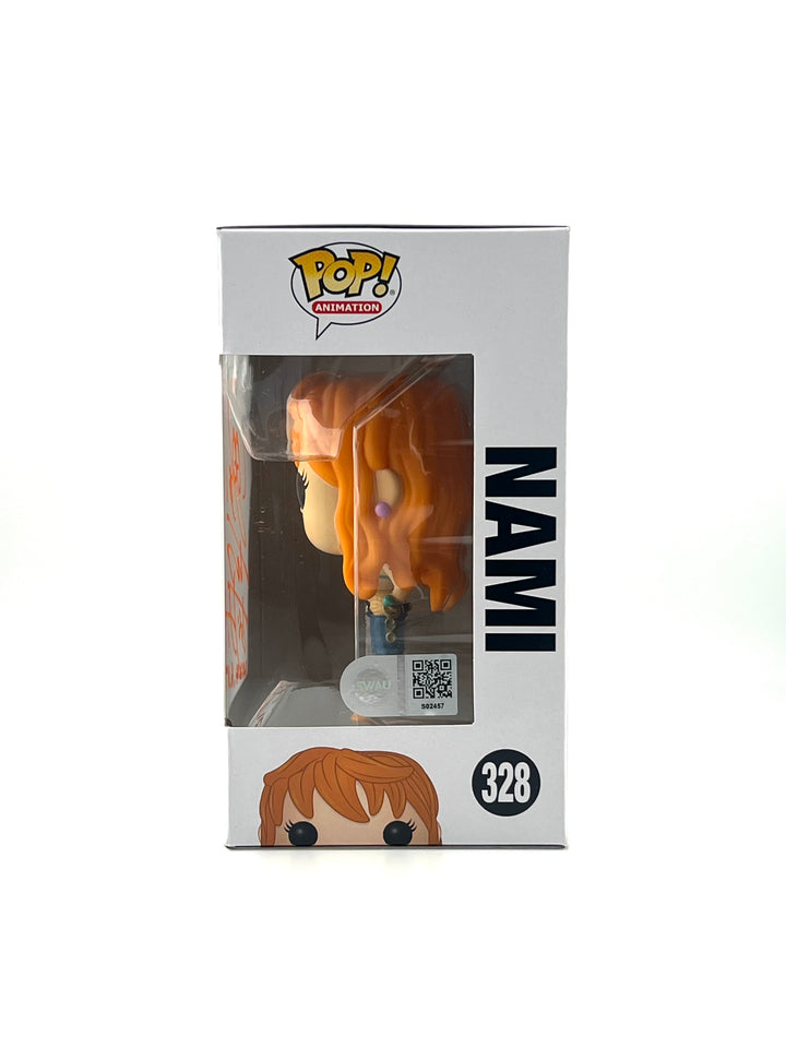 Funko Pop! One Piece - Nami #328 Autographed by JVA Akemi Okamura with SWAU Authentication