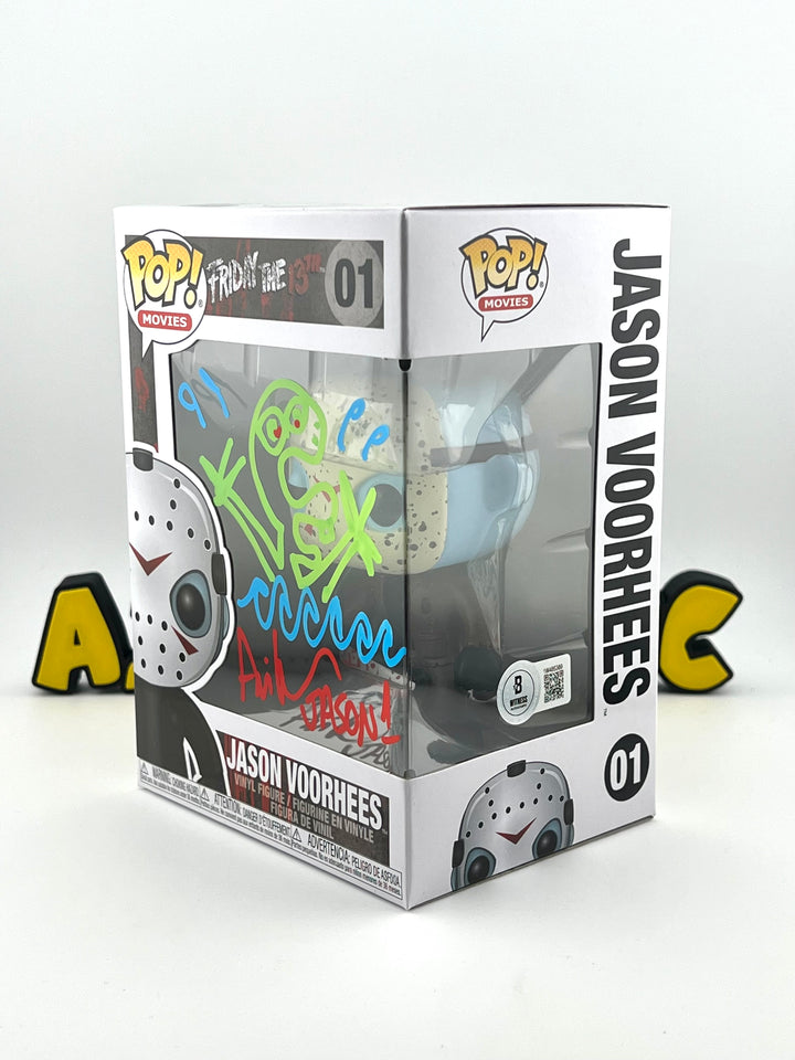 Ari Lehman Sketch and Autographed Jason Voorhees 01 Funko Pop + Custom Magnetic Armor