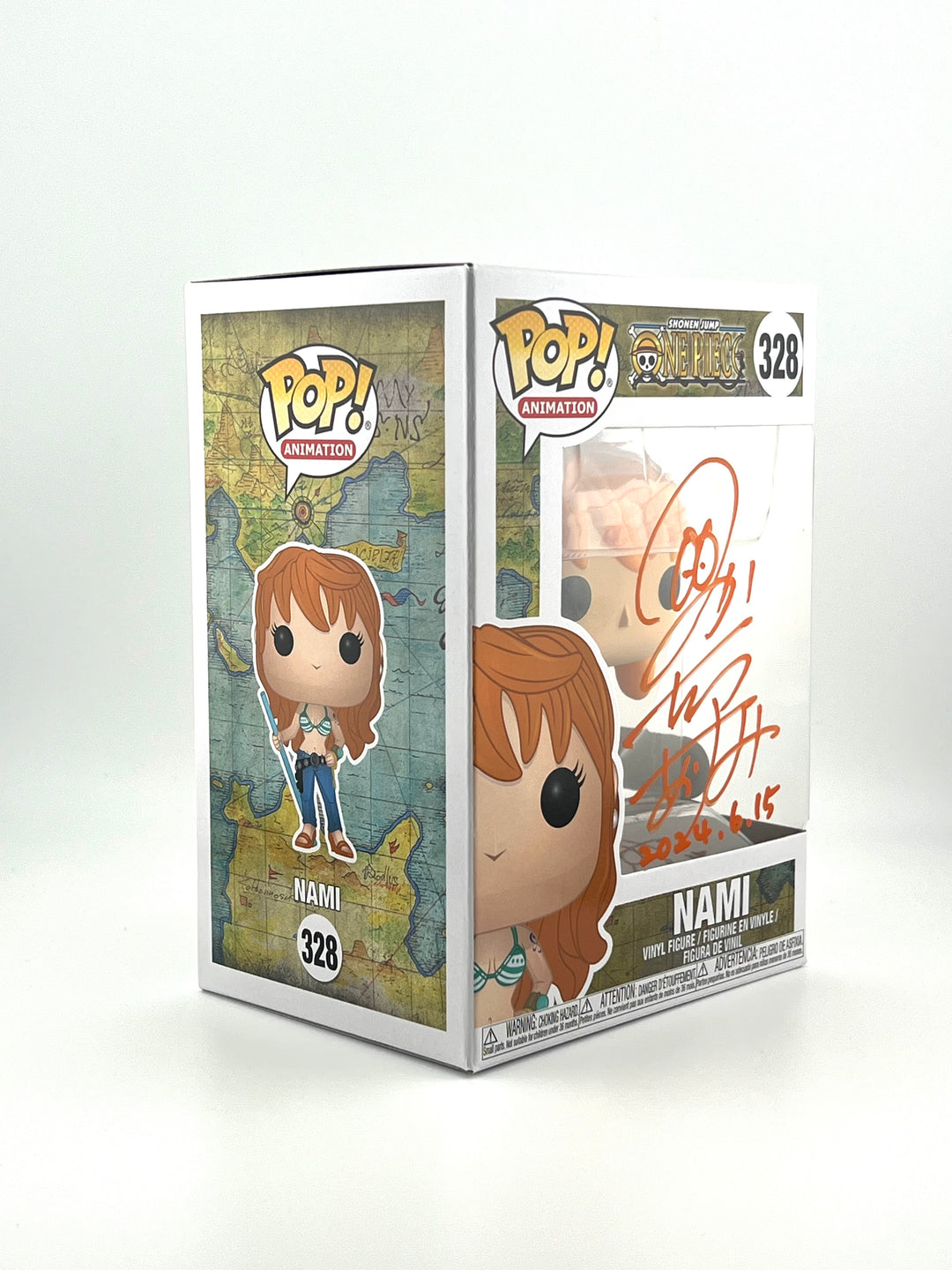 Funko Pop! One Piece - Nami #328 Autographed by JVA Akemi Okamura with SWAU Authentication