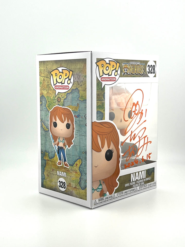 Funko Pop! One Piece - Nami #328 Autographed by JVA Akemi Okamura with SWAU Authentication