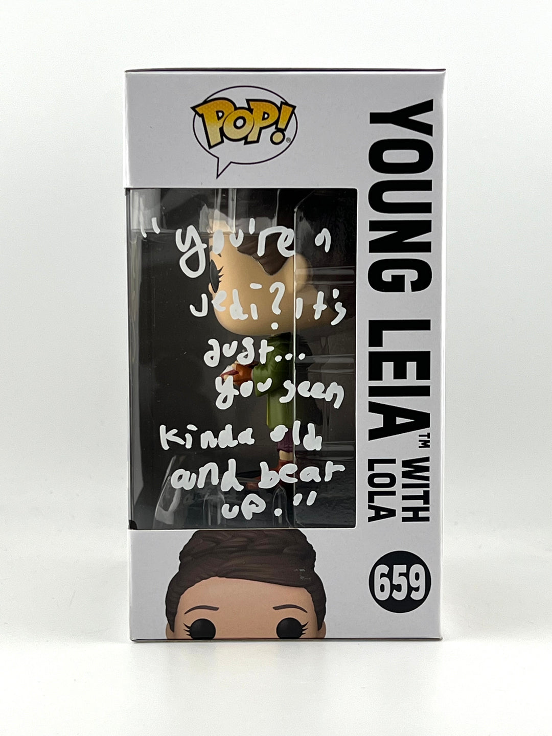 Funko Pop! Young Leia with Lola 659 SDCC Autographed/Quoted by Lyra Blair JSA Authenticated