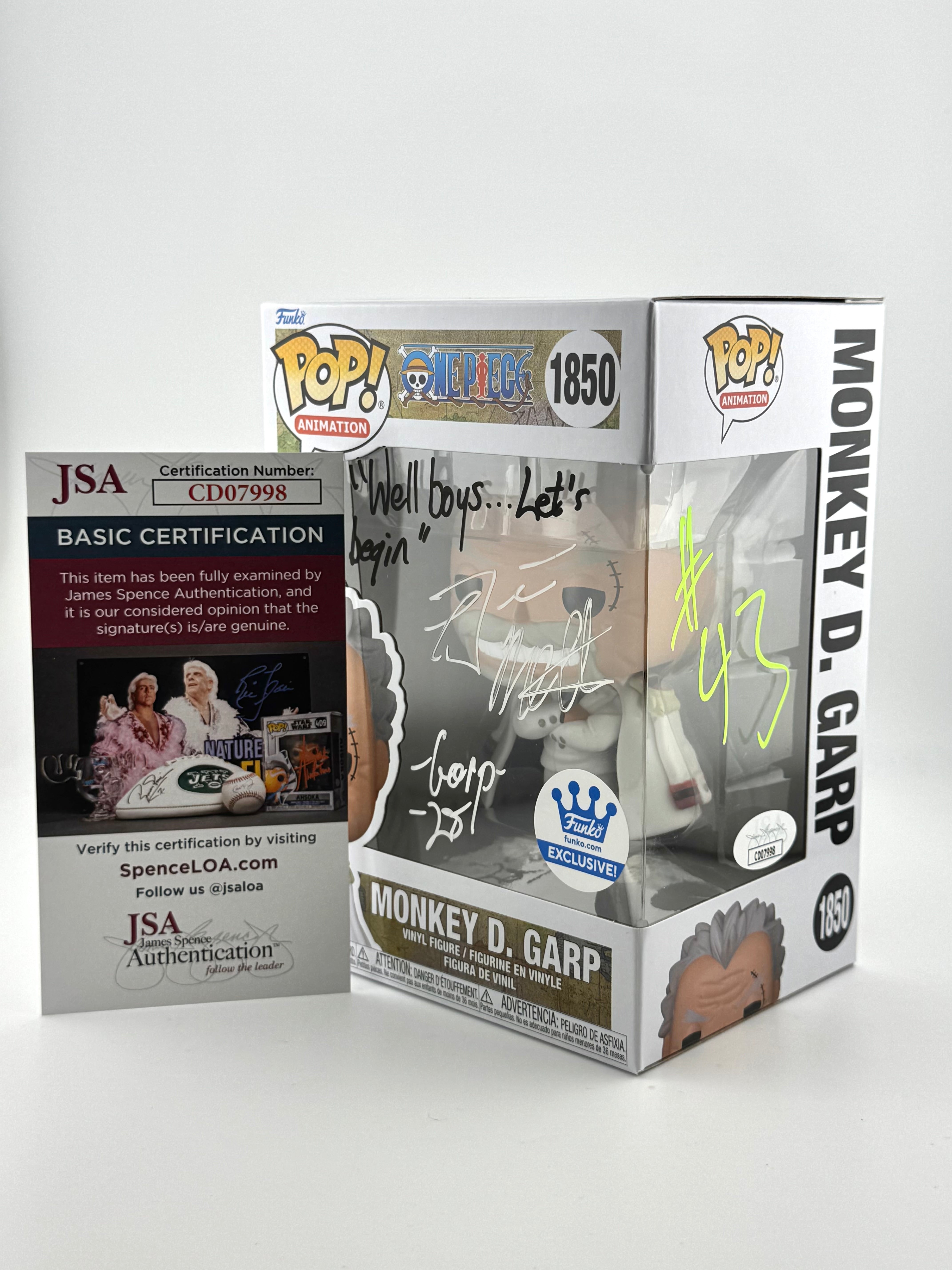 Monkey D. Garp Signed And Quoted By Brian Mathis 43/100 of first 100 Signed