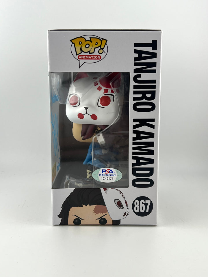 Funko Pop! Tanjiro Kamado 867 Hot Topic Exclusive autographed by Zach Aguilar jsa authenticated