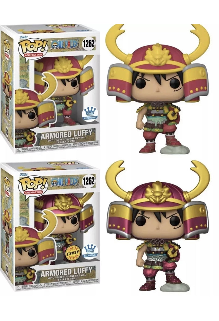 Funko Pop! Armored Luffy 1262 Chase + Common Bundle - Funko Exclusive Sticker - Chase + Common Bundle