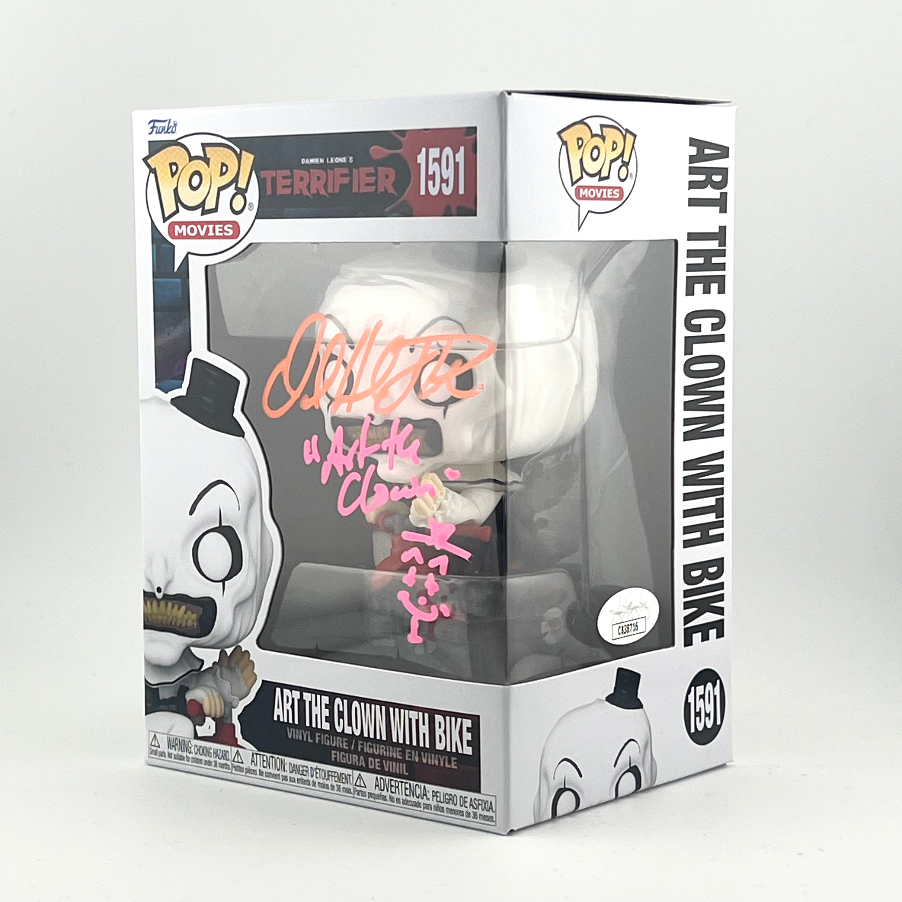 Funko Pop! ART THE CLOWN WITH BIKE 1591 SIGNED COA