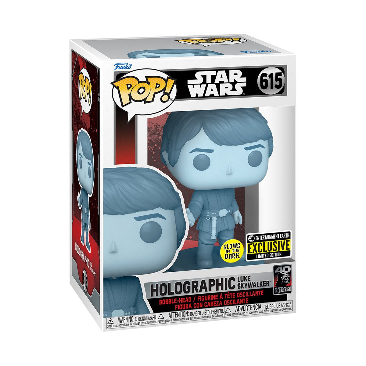 FUNKO POP! Holographic Luke Skywalker 615 Entertainment Earth