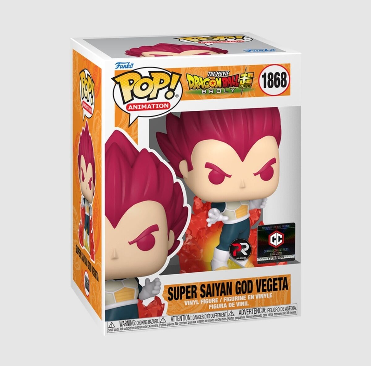 Funko Pop! -SUPER SAIYAN GOD VEGETA 1868 PR CHALICE COLLECTIBLES EXCLUSIVE