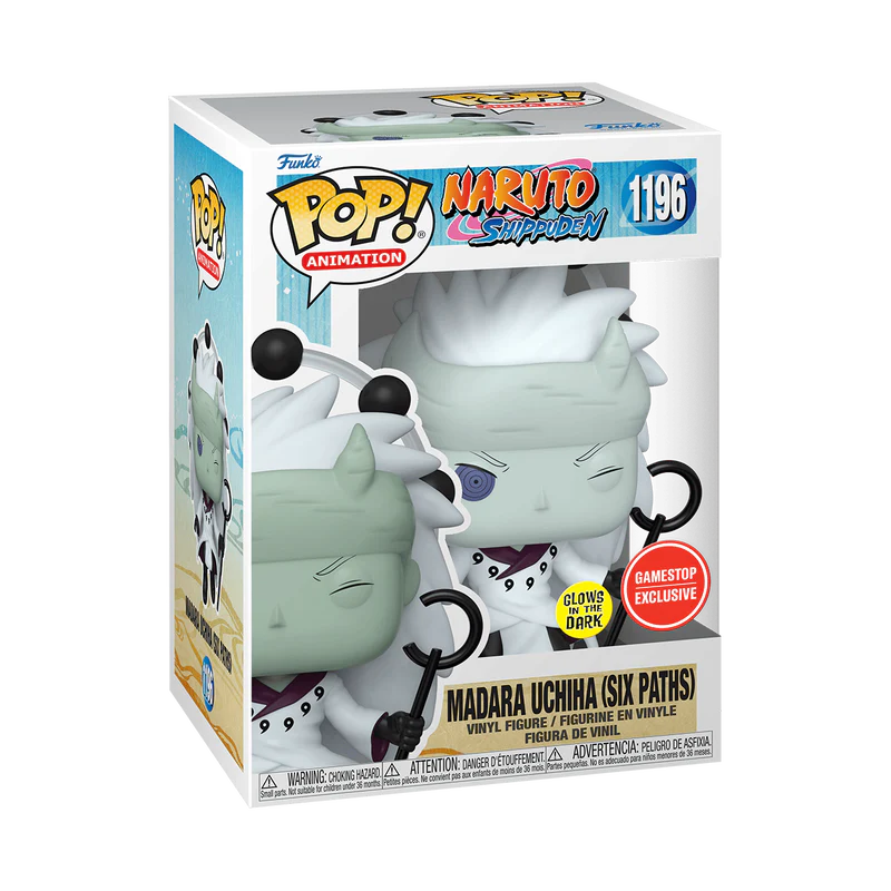 FUNKO POP! MADARA UCHIHA SIX PATHS 1196 GITD GAMESTOP EXCLUSIVE