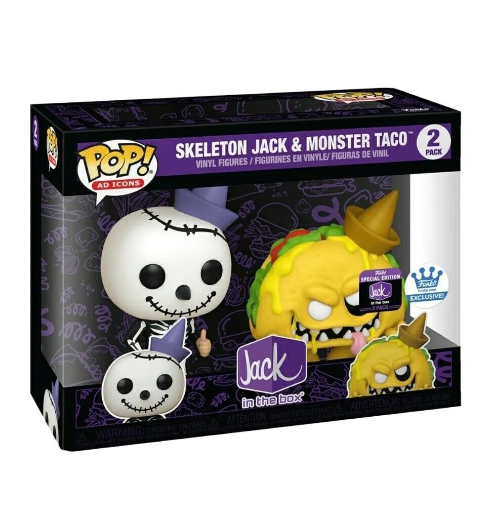 Funko Pop! - SKELETON JACK & MONSTER TACO JACK IN BOX FUNKO SHOP EXCLUSIVE