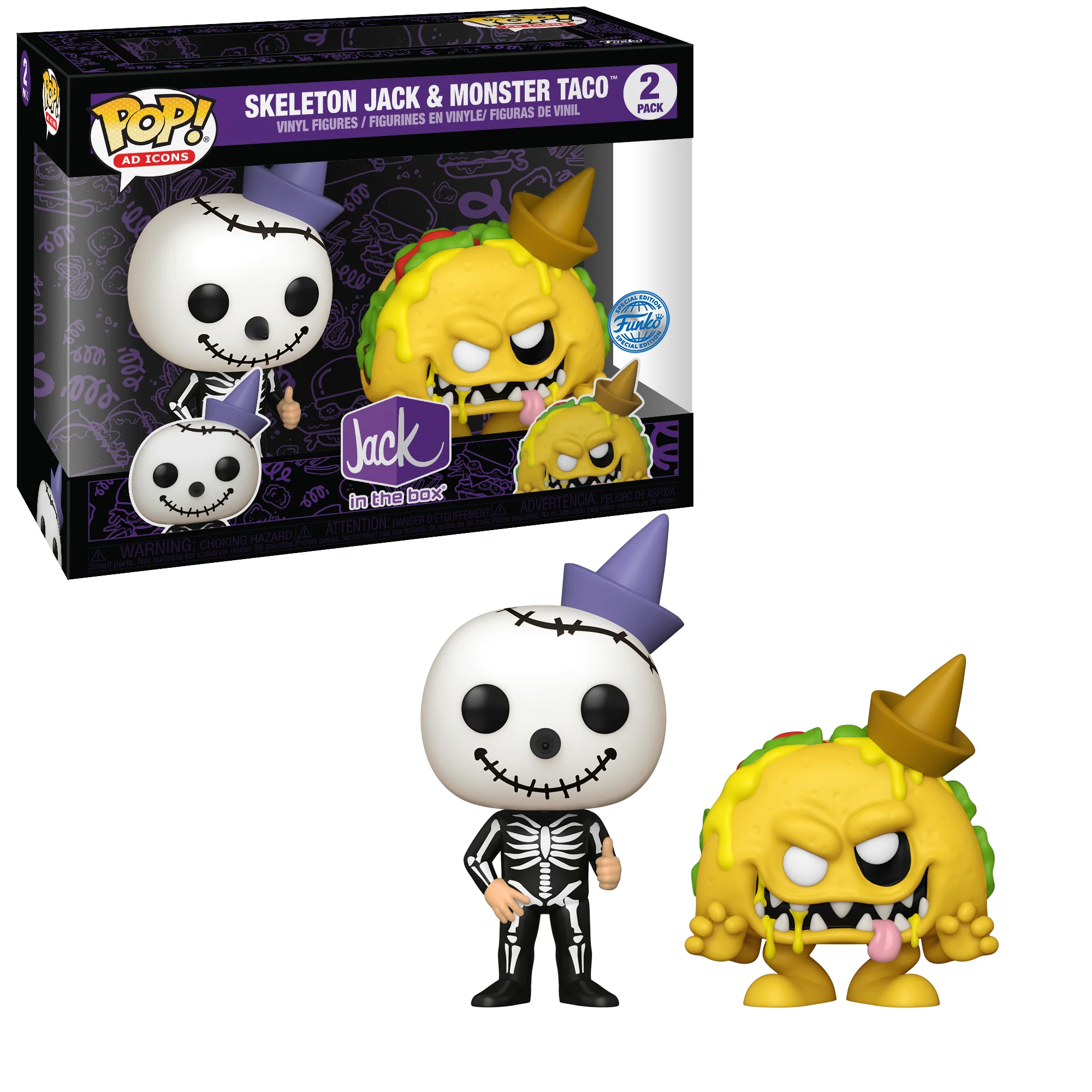 Funko Pop! - SKELETON JACK & MONSTER TACO JACK IN BOX FUNKO SHOP EXCLUSIVE