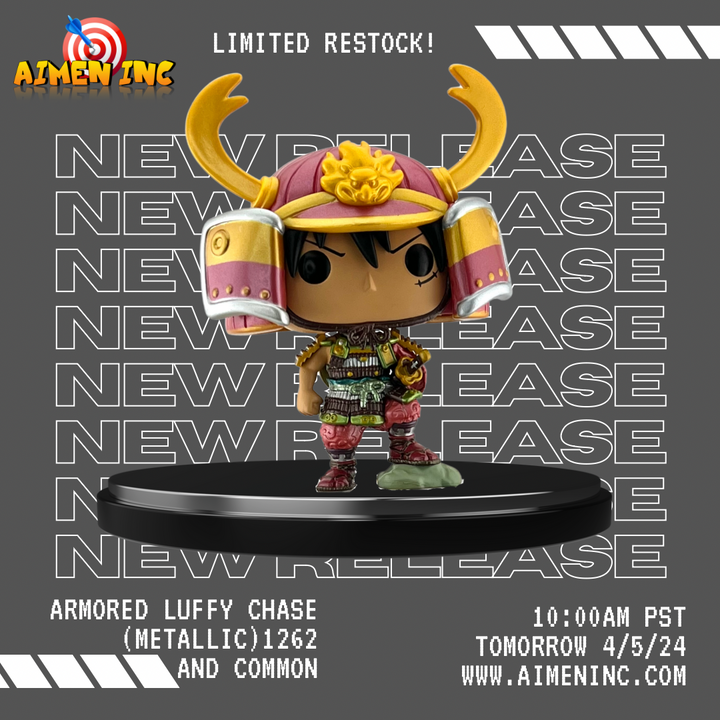 Funko Pop! Armored Luffy 1262 Chase + Common Bundle - Funko Exclusive Sticker - Chase + Common Bundle