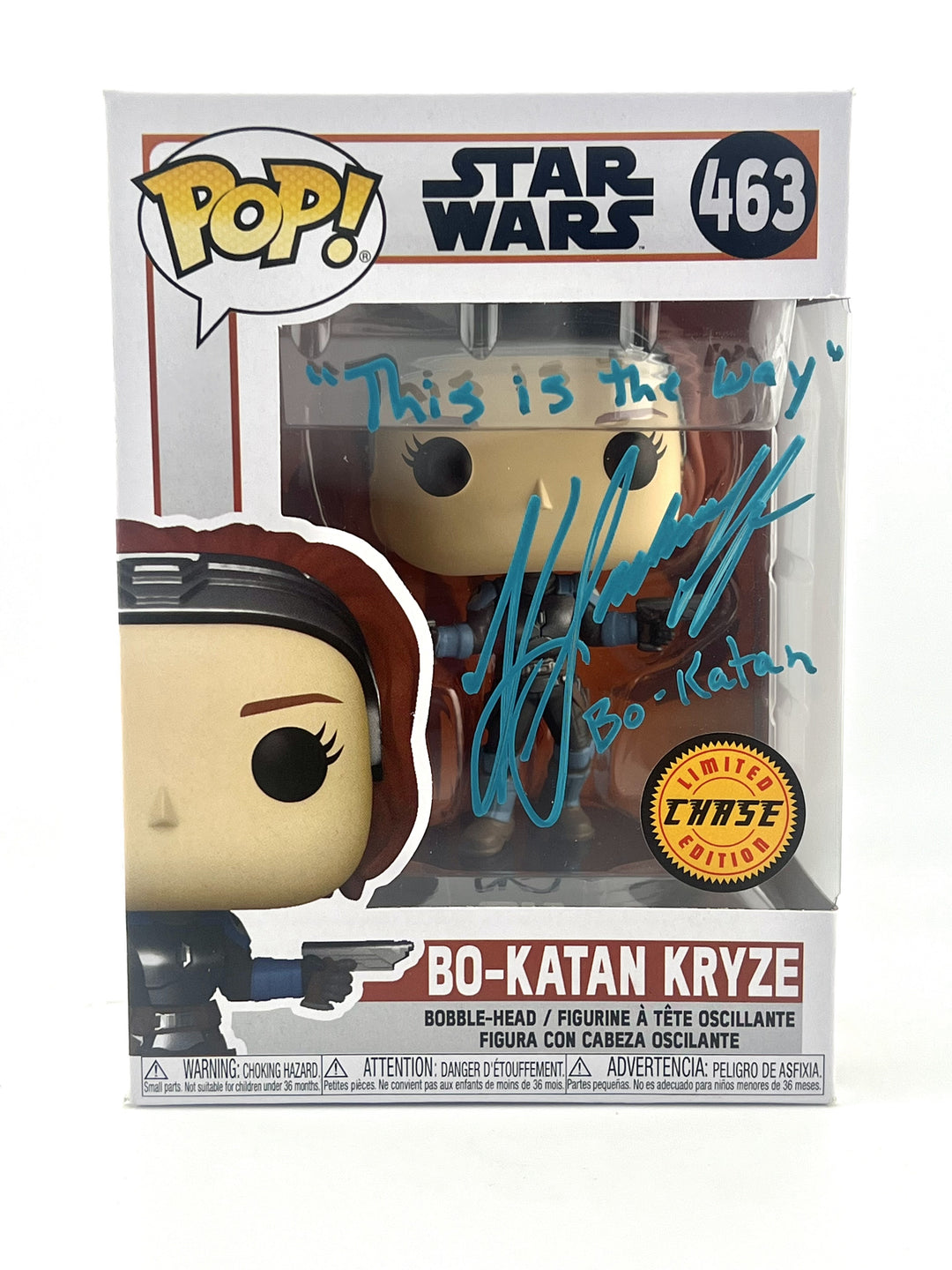 Bo-Katan Kryze Funko Pop Chase Edition Signed by Katee Sackhoff with Quote and JSA