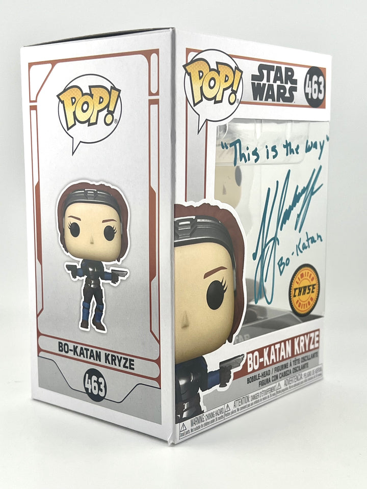 Bo-Katan Kryze Funko Pop Chase Edition Signed by Katee Sackhoff with Quote and JSA