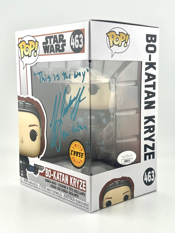 Bo-Katan Kryze Funko Pop Chase Edition Signed by Katee Sackhoff with Quote and JSA