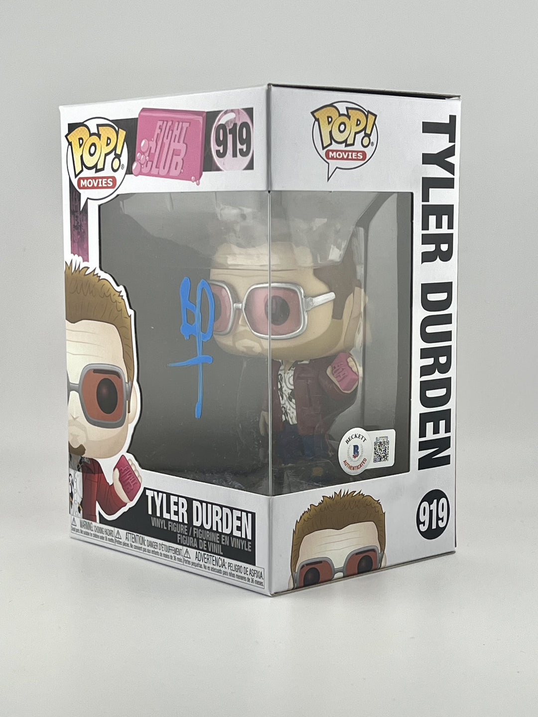 Signed Funko Pop! Tyler Durden #919 - Fight Club | Signed by Brad Pitt | Beckett Authenticated