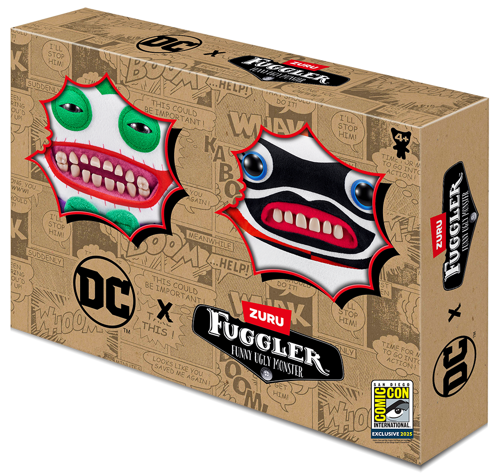 2025 SDCC Exclusive Fuggler X D.C. Comics Joker & Harley Quinn 2-Pack Plushie Set