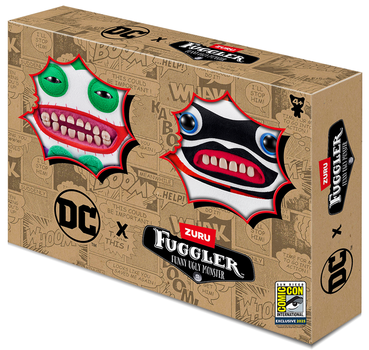 2025 SDCC Exclusive Fuggler X D.C. Comics Joker & Harley Quinn 2-Pack Plushie Set