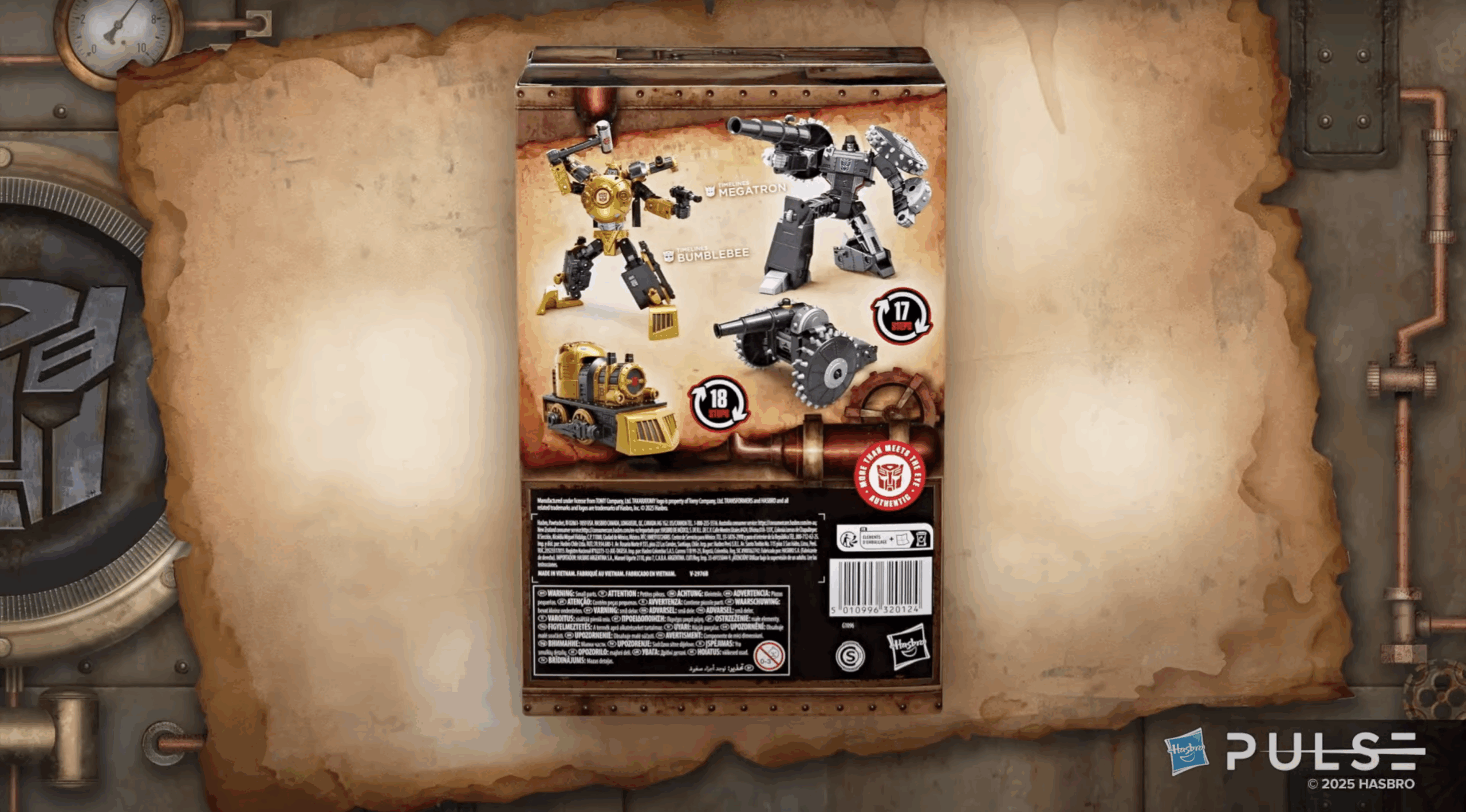 SDCC 25 Hasbro Transformers HEARTS OF STEEL Timelines Bumblebee Megatron