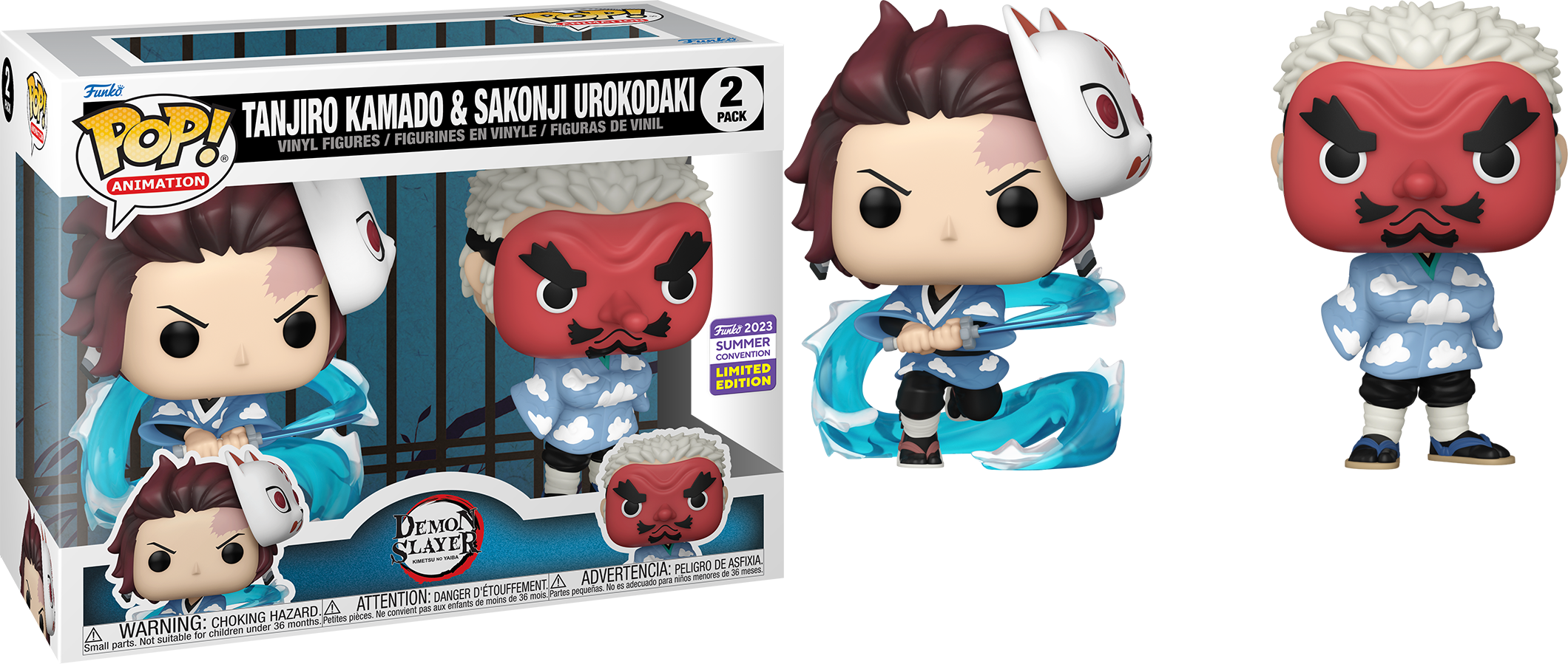 FUNKO POP! -TANJIRO KAMADO AND SAKONJI UROKODAKI 2-PACK