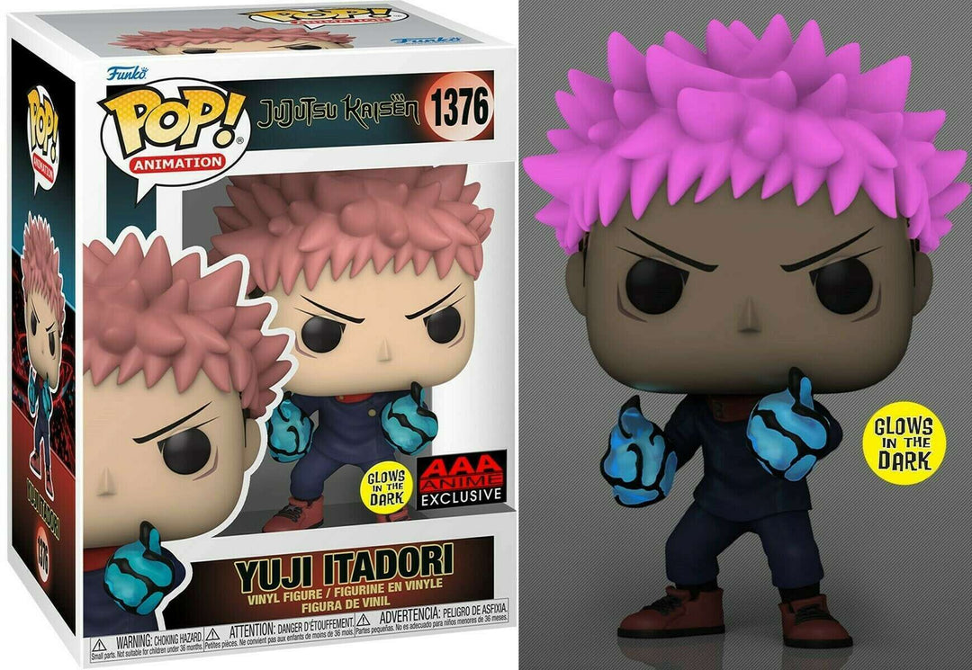 FUNKO POP! YUJI ITADORI DIVERGANT FIST 1376 GLOW IN THE DARK AAA EXCLUSIVE
