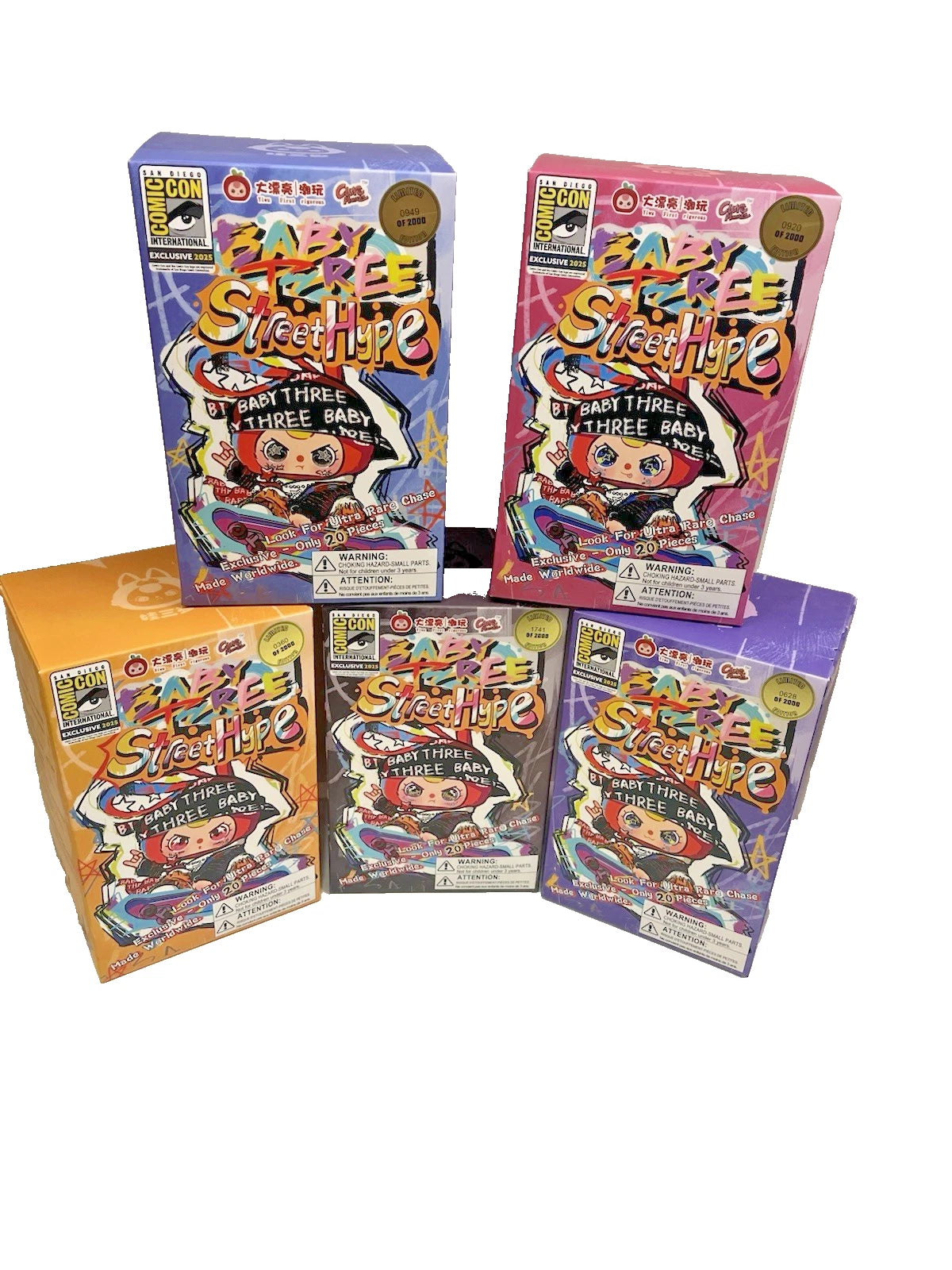 LE Blind Box Baby Three SDCC Exclusive - “Street Hyper” Vinyl Collector Plush – Orange Box - LE 2000